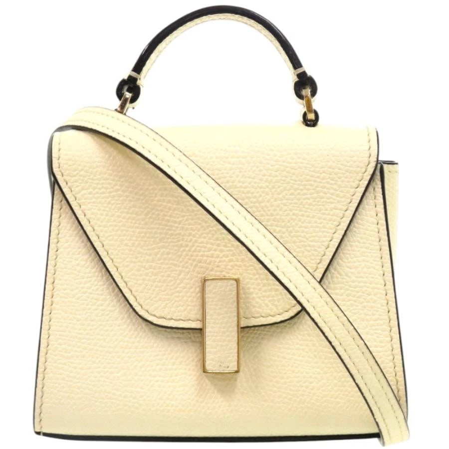 VALENTRA BAG: ISIDE BELT WHITE/BLACK: VALENTRA Bag: Iside Belt White/Black Brand: Valextra Type/Style: Top Handle Bag Material: Exterior Material Leather Color: Exterior Color White / Black Size: (approx. W4.7 ? H3.9 ? D2.4 inch)