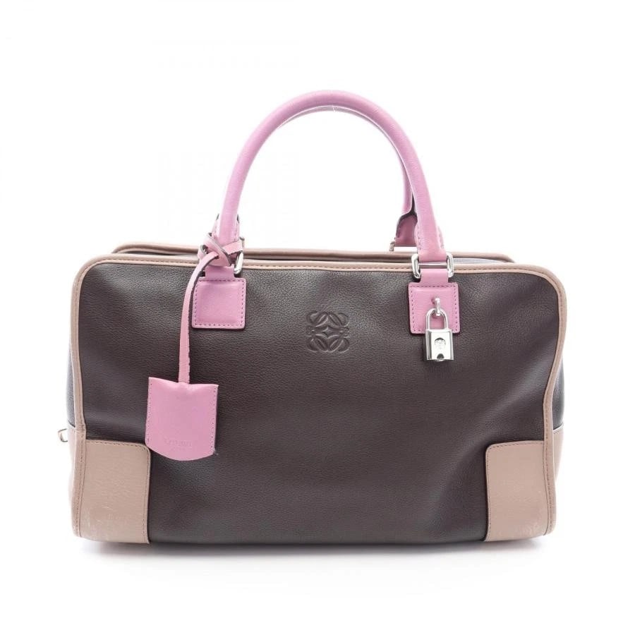 LOEWE BAG: AMAZONA 36 BROWN/BEIGE/PURPLE: LOEWE Bag: Amazona 36 Brown/Beige/Purple Brand: LOEWE Type/Style: Satchel/Top Handle Bag Material: Exterior Material Leather Color: Exterior Color Brown / Beige / Purple Size: (approx. W13.8 ? H7.9 ? 