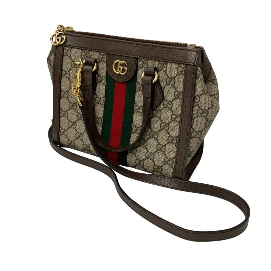 GUCCI BAG: OPHIDIA SMALL TOTE BEIGE BROWN: GUCCI Bag: Ophidia Small Tote Beige Brown Brand: GUCCI Type/Style: Tote Material: Exterior Material Canvas Color: Exterior Color Beige Size: (approx. W9.1 ? H7.9 ? D3.9 inch) Accessories: None