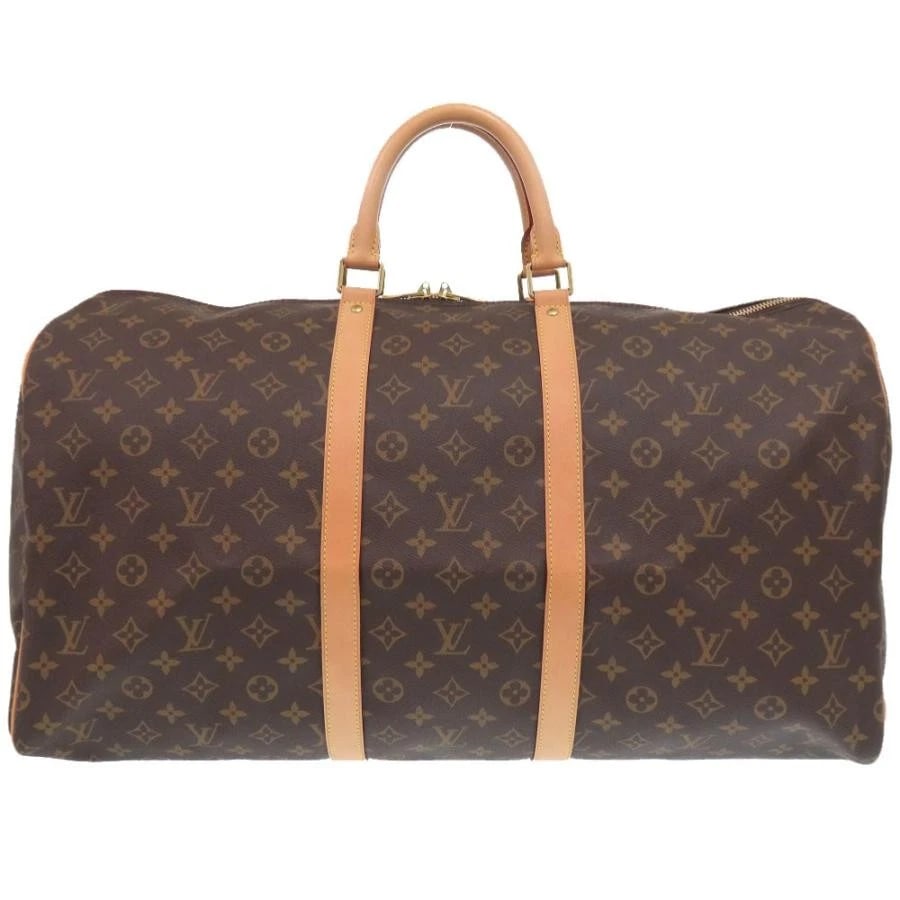 LOUIS VUITTON BAG: KEEPALL 55 BROWN: LOUIS VUITTON Bag: Keepall 55 Brown Brand: LOUIS VUITTON Type/Style: Duffle Material: Exterior Material Canvas Color: Exterior Color Brown Size: (approx. W21.7 ? H12.2 ? D10.2 inch) Accessories: None
