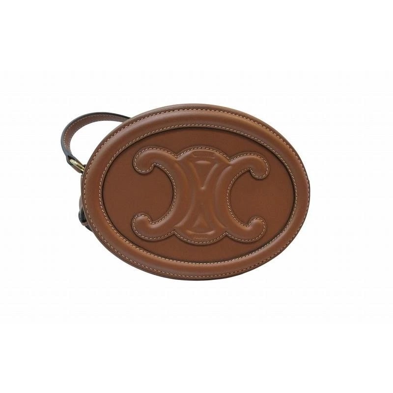 CELINE BAG: OVAL PURSE CUIR TRIOMPHE TAN: CELINE Bag: Oval Purse Cuir Triomphe Tan Brand: CELINE Type/Style: Shoulder Bag Material: Exterior Material Leather Color: Exterior Color Brown Size: (approx. W7.9 ? H5.9 ? D2.4 inch) Accessories: