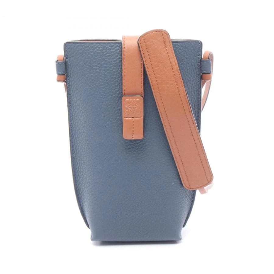 LOEWE BAG: GATE POCKET BLUE/BROWN: LOEWE Bag: Gate Pocket Blue/Brown Brand: LOEWE Type/Style: Shoulder Bag Material: Exterior Material Leather Color: Exterior Color Blue Size: (approx. W2.9 ? H6.7 ? D1.4 inch) Accessories: None