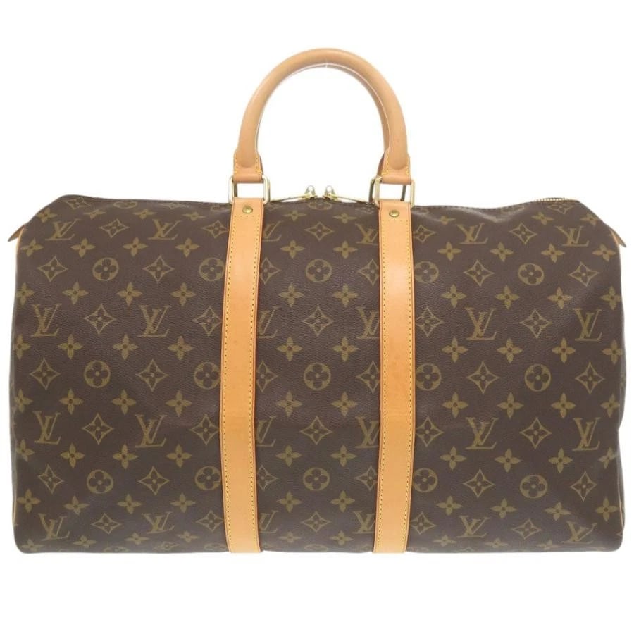 LOUIS VUITTON BAG: KEEPALL 45 BROWN: LOUIS VUITTON Bag: Keepall 45 Brown Brand: LOUIS VUITTON Type/Style: Duffle Material: Exterior Material Canvas Color: Exterior Color Brown Size: (approx. W17.7 ? H10.2 ? D7.9 inch) Accessories: No