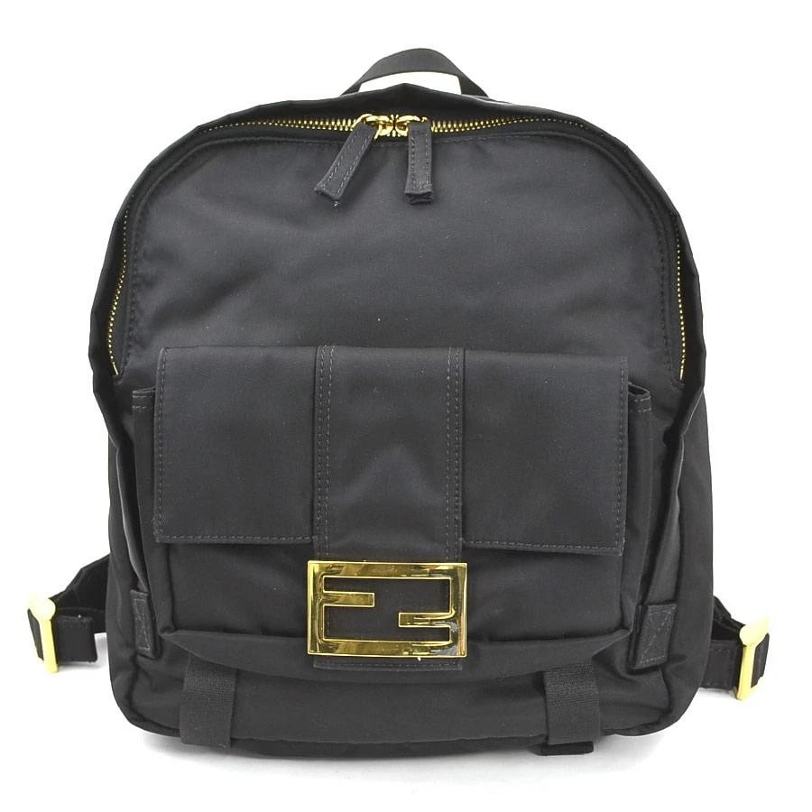 FENDI BAG: BLACK NYLON: FENDI Bag: Black Nylon Brand: FENDI Type/Style: Backpack Material: Exterior Material Nylon Color: Exterior Color Black Size: (approx. W8.7 ? H9.8 ? D4.3 inch) Accessories: None Accessories Notice: