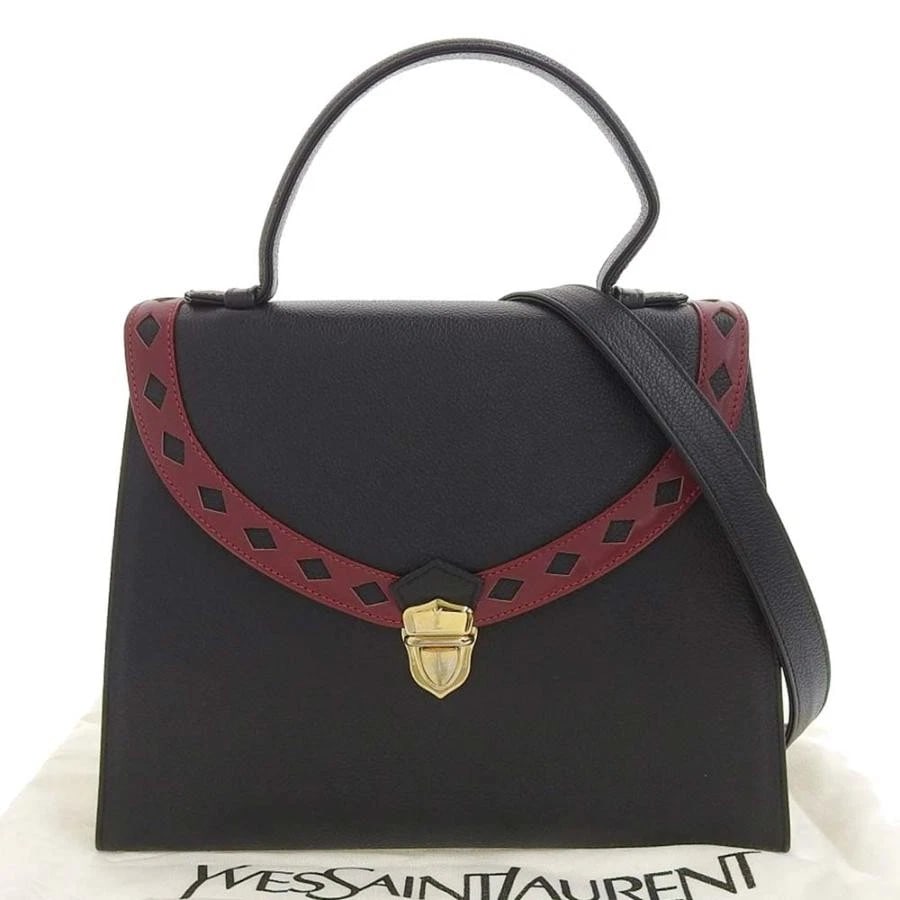 YVES SAINT LAURENT BAG: 2WAY BLACK RED LEATHER: YVES SAINT LAURENT Bag: 2WAY Black Red Leather Brand: Yves Saint Laurent Type/Style: Shoulder Bag Material: Exterior Material Leather Color: Exterior Color Black ? Red Size: (approx. W11.0 ? H8.7