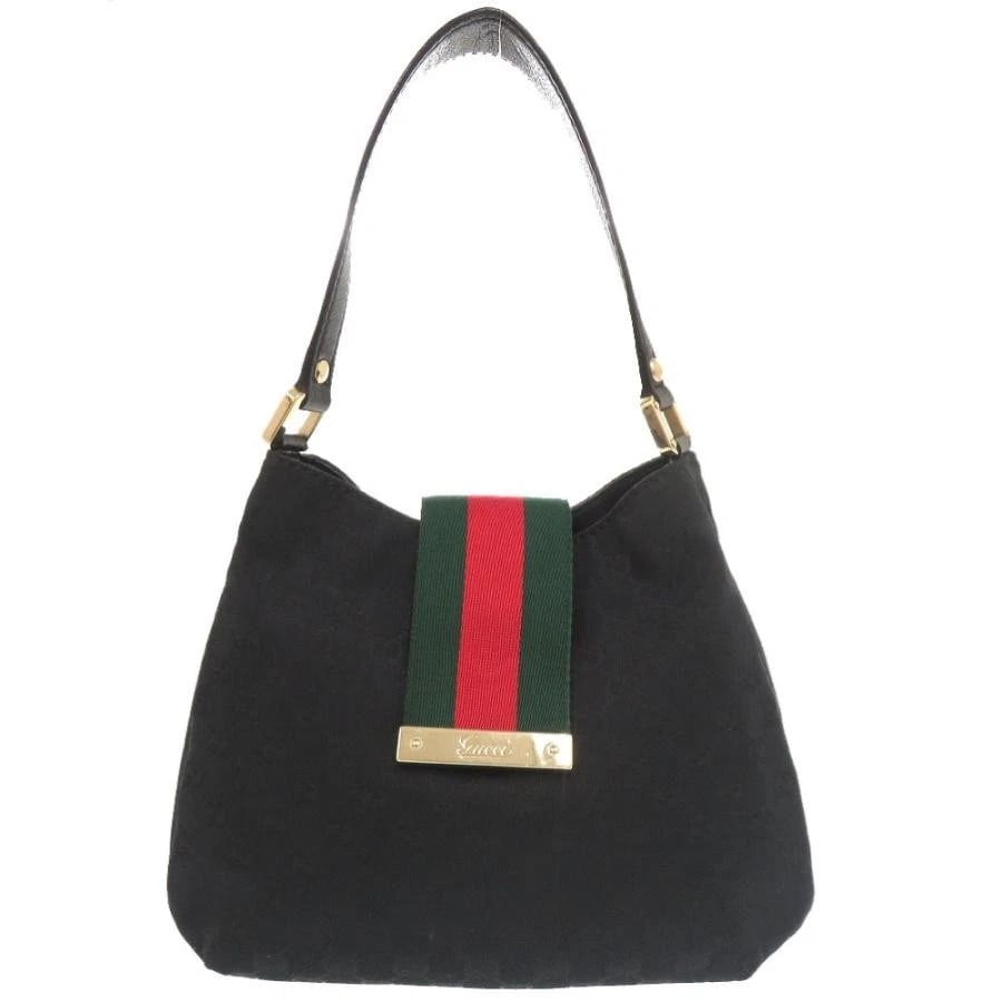 GUCCI BAG: HOBO BLACK: GUCCI Bag: Hobo Black Brand: GUCCI Type/Style: Hobo Bag Material: Exterior Material Canvas / Leather Color: Exterior Color Black Size: (approx. W11.4 ? H9.1 ? D3.1 inch) Accessories: None Accessories