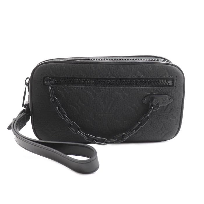 LOUIS VUITTON BAG: POCHETTE VOLGA BLACK: LOUIS VUITTON Bag: Pochette Volga Black Brand: LOUIS VUITTON Type/Style: Clutch Material: Exterior Material Leather Color: Exterior Color Black Size: (approx. W8.3 ? H4.5 ? D1.8 inch) Accessories: