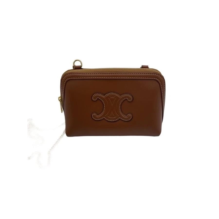 CELINE BAG: CHAIN CLUTCH BROWN: CELINE Bag: Chain Clutch Brown Brand: CELINE Type/Style: Shoulder Bag Material: Exterior Material Leather Color: Exterior Color Brown Size: (approx. W5.9 ? H3.9 ? D3.1 inch) Accessories: None