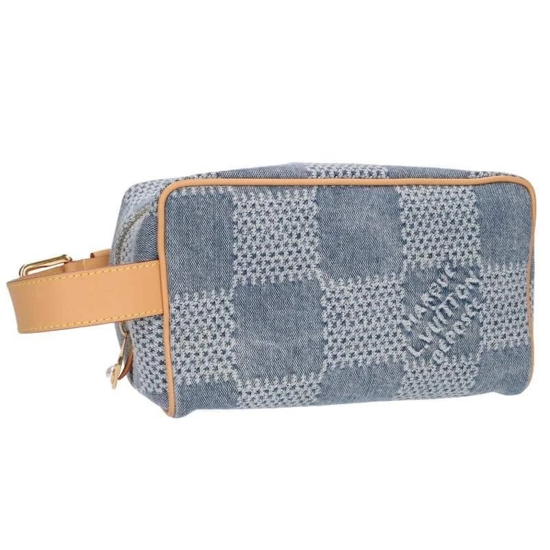 LOUIS VUITTON BAG: LOCKIT UP KID DAMIER DENIM INDIGO: LOUIS VUITTON Bag: Lockit Up Kid Damier Denim Indigo Brand: LOUIS VUITTON Type/Style: Tote Material: Exterior Material Denim Color: Exterior Color Indigo Size: (approx. W8.5 ? H4.9 ? D3.9 inch)