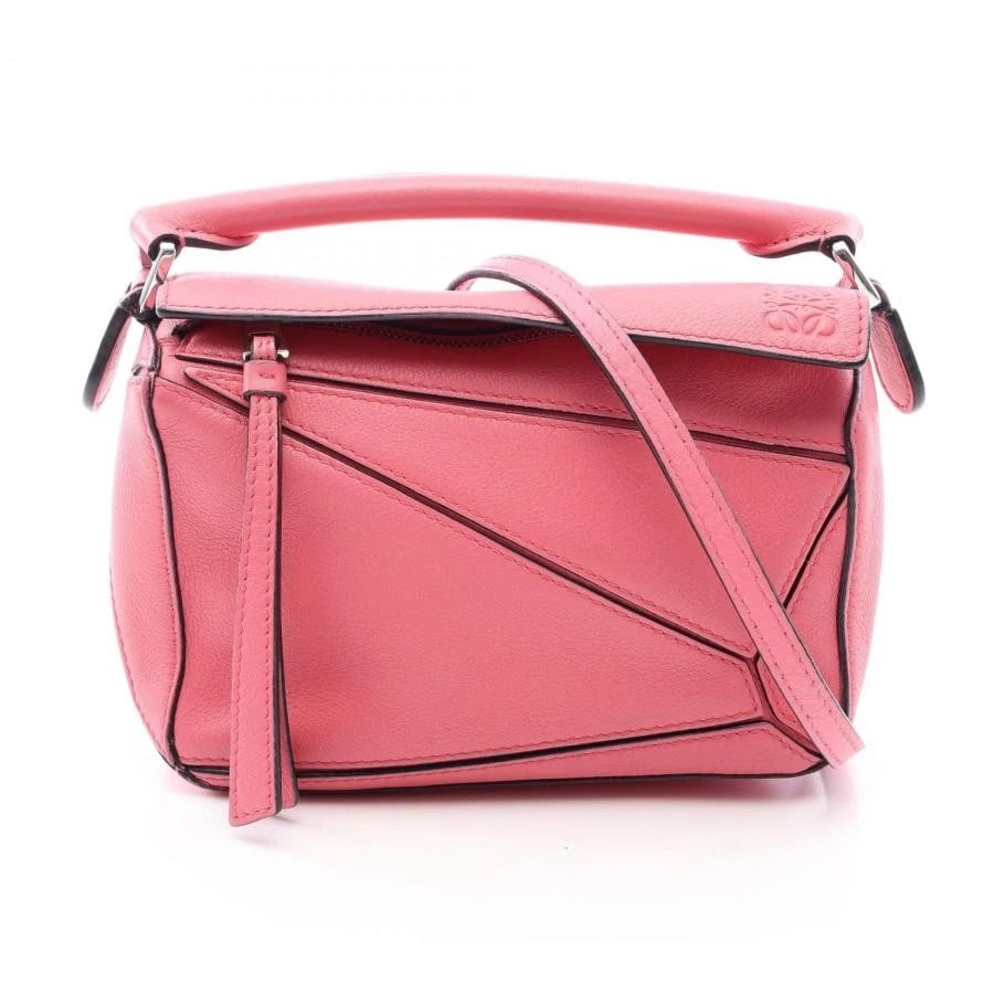 LOEWE BAG: PUZZLE MINI PINK LEATHER: LOEWE Bag: Puzzle Mini Pink Leather Brand: LOEWE Type/Style: Satchel/Top Handle Bag Material: Exterior Material Leather Color: Exterior Color Pink Size: (approx. W6.7 ? H4.3 ? D2.8 inch) Accessori