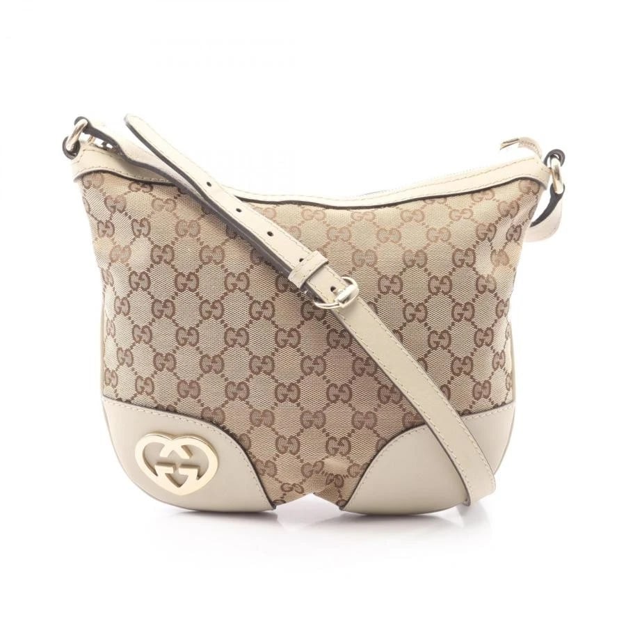 GUCCI BAG: LOVELY GG CANVASBEIGE BROWN WHITE: GUCCI Bag: Lovely GG CanvasBeige Brown White Brand: GUCCI Type/Style: Shoulder Bag Material: Exterior Material Canvas / Leather Color: Exterior Color Beige / Brown / White Size: (approx. W9.8 ? H9.1 ?