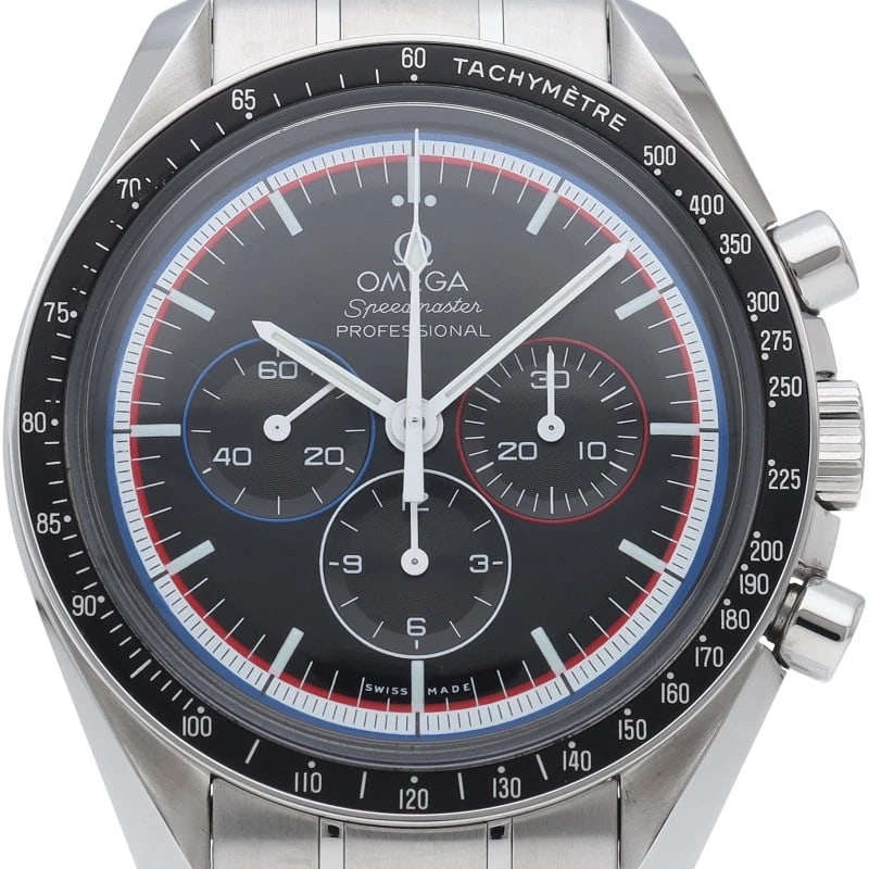 OMEGA SPEEDMASTER PROFESSIONAL APOLLO WATCH: OMEGA Speedmaster Professional Apollo Watch Brand: OMEGA Type/Style: Wristwatch Material: Band Material Stainless steel, Case Material Stainless steel Color: Dial Color black Size: Case Diameter(H):Ab