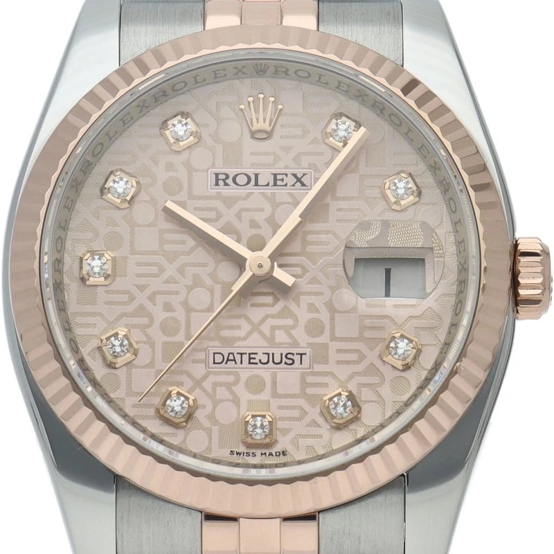 ROLEX DATEJUST 36 JUBILEE DIAMOND COMPUTER DIAL WATCH: ROLEx Datejust 36 Jubilee Diamond Computer Dial Watch Brand: ROLEx Type/Style: Wristwatch Material: Band Material Gold / steel, Case Material Gold / steel Color: Dial Color pink Size: Case
