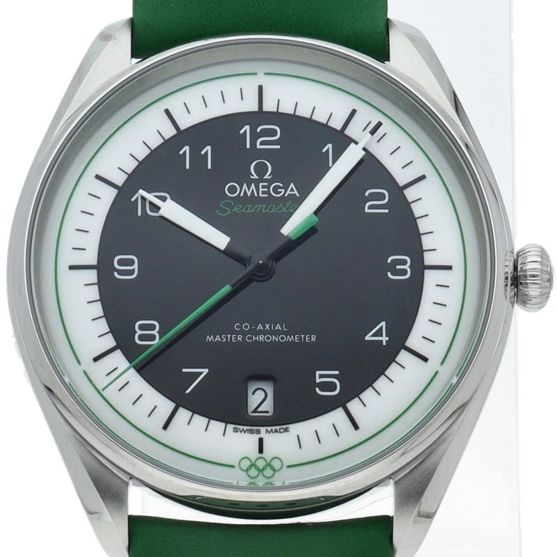 OMEGA SEAMASTER OLYMPIC OFFICIAL TIMEKEEPER WATCH: OMEGA Seamaster Olympic Official Timekeeper Watch Brand: OMEGA Type/Style: Wristwatch Material: Band Material leather, Case Material Stainless steel Color: Dial Color black Size: Case Diameter(H):Abou