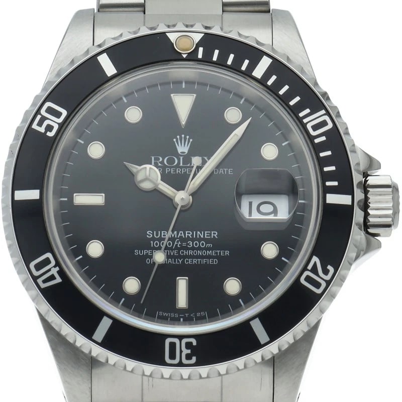 ROLEX SUBMARINER DATE TRITIUM STAINLESS STEEL BLACK WATCH: ROLEx Submariner Date Tritium Stainless Steel black Watch Brand: ROLEx Type/Style: Wristwatch Material: Band Material Stainless steel, Case Material Stainless steel Color: Dial Color black Size: Case 