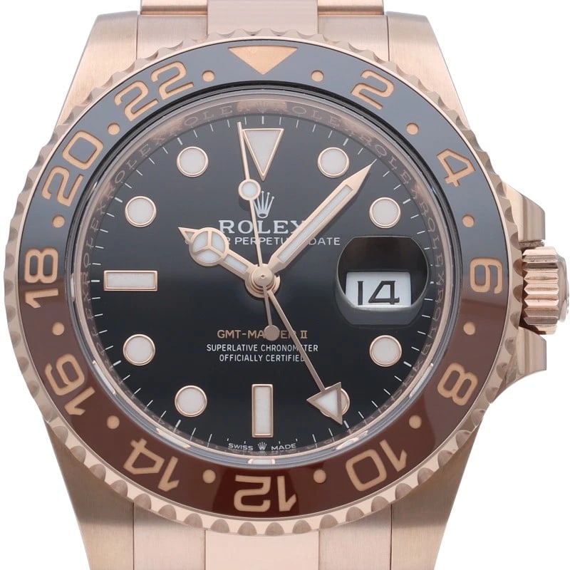 ROLEX GMT-MASTER WATCH 18K PINK GOLD BLACK WATCH: ROLEx GMT-Master Watch 18K Pink Gold black Watch Brand: ROLEx Type/Style: Wristwatch Material: Band Material Pink gold, Case Material Pink gold Color: Dial Color black Size: Case Diameter(H):About 1.6