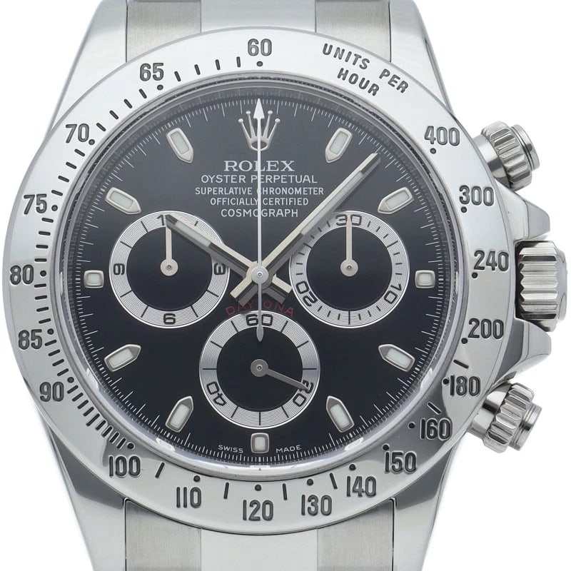 ROLEX COSMOGRAPH DAYTONA WATCH POLISHED BUCKLE WATCH: ROLEx Cosmograph Daytona Watch, Polished Buckle Watch Brand: ROLEx Type/Style: Wristwatch Material: Band Material Stainless steel, Case Material Stainless steel Color: Dial Color black Size: Case Diam