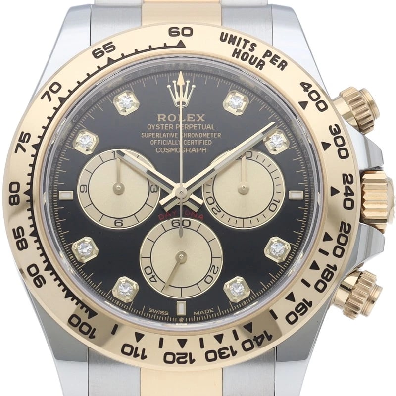 ROLEX COSMOGRAPH DAYTONA WATCH DIAMOND K18YG/STAINLESS STEEL WATCH: ROLEx Cosmograph Daytona Watch Diamond K18YG/Stainless Steel Watch Brand: ROLEx Type/Style: Wristwatch Material: Band Material Gold / steel, Case Material Gold / steel Color: Dial Color Black / champa