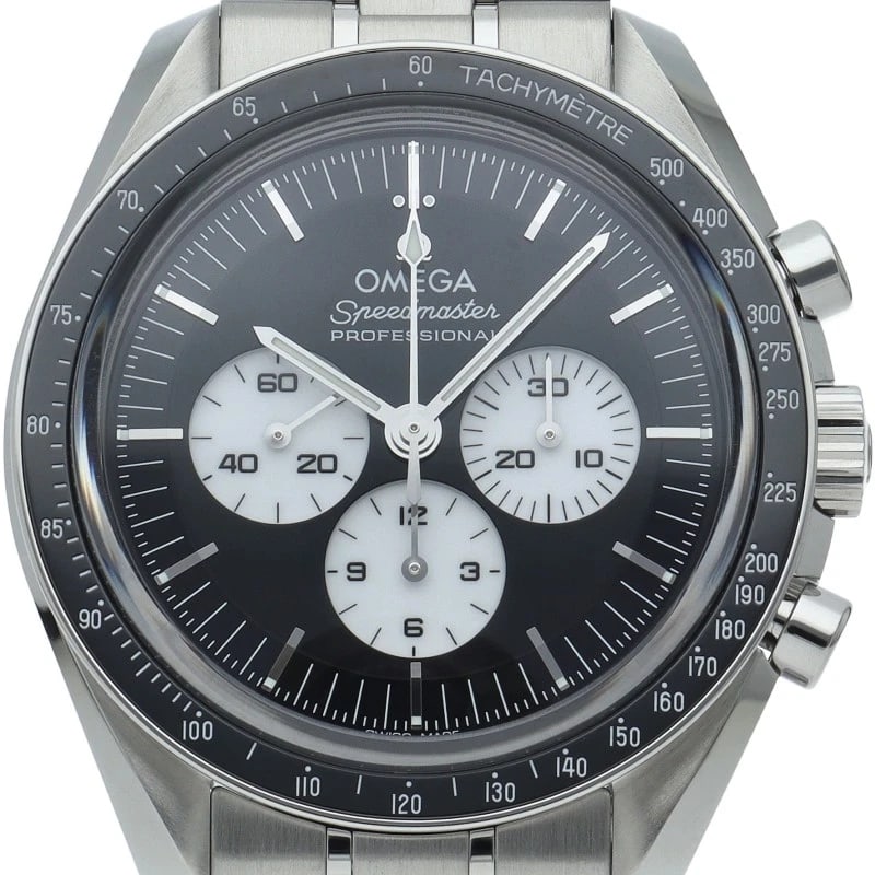 OMEGA SPEEDMASTER MOONWATCH PROFESSIONAL CHRONOGRAPH WATCH: OMEGA Speedmaster Moonwatch Professional Chronograph Watch Brand: OMEGA Type/Style: Wristwatch Material: Band Material Stainless steel, Case Material Stainless steel Color: Dial Color Black White Size