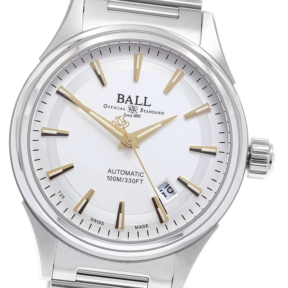 BALLWATCH FIREMAN VICTORY DATE AUTOMATIC WATCH: BALLWATCH Fireman Victory Date Automatic Watch Brand: BALLWATCH Type/Style: Wristwatch Material: Band Material Stainless Steel, Case Material Stainless Steel Color: Dial Color Silver Band Color
