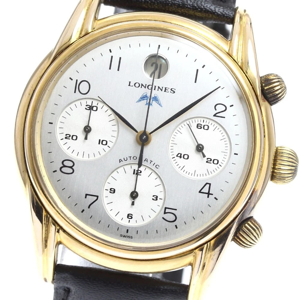 LONGINES MONUT GRAND CLASSIC CALIBER WATCH: LONGINES Monut Grand Classic Caliber Watch Brand: LONGINES Type/Style: Wristwatch Material: Band Material leather, Case Material Stainless Steel/Gold Plated Color: Dial Color Silver Band Color black