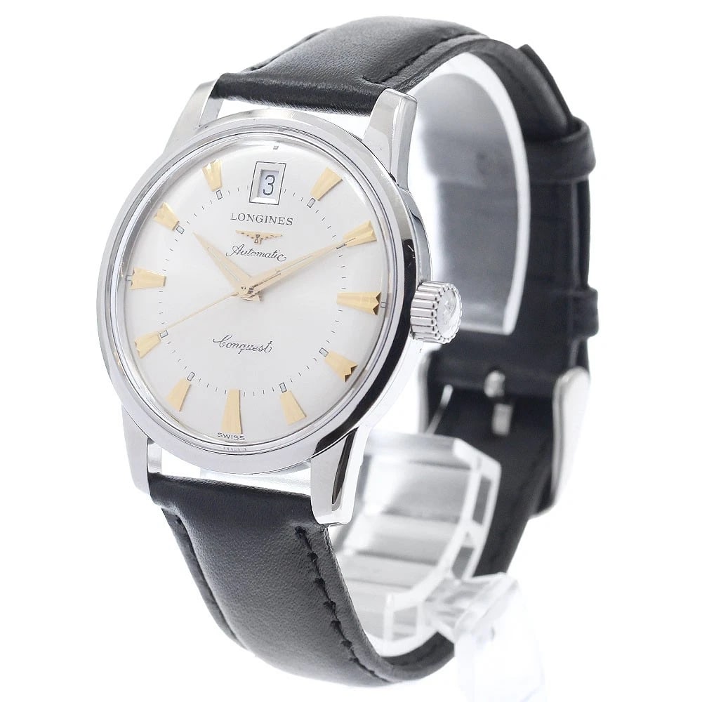 LONGINES CONQUEST HERITAGE DATE SILVER AUTOMATIC WATCH - 2