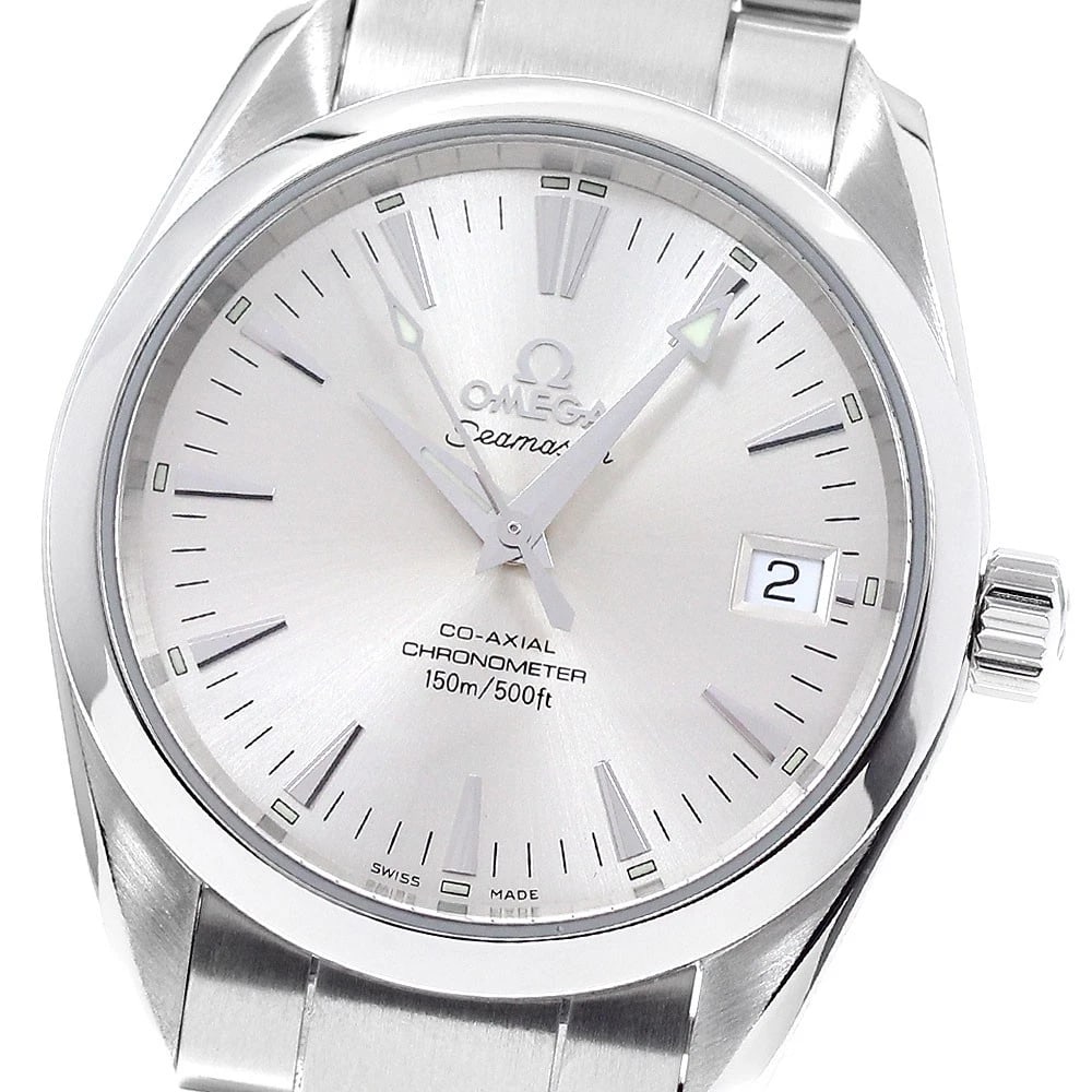 OMEGA SEAMASTER AQUA TERRA DATE SILVER AUTOMATIC WATCH: OMEGA Seamaster Aqua Terra Date Silver Automatic Watch Brand: OMEGA Type/Style: Wristwatch Material: Band Material Stainless Steel, Case Material Stainless Steel Color: Case Color Silver Band Color