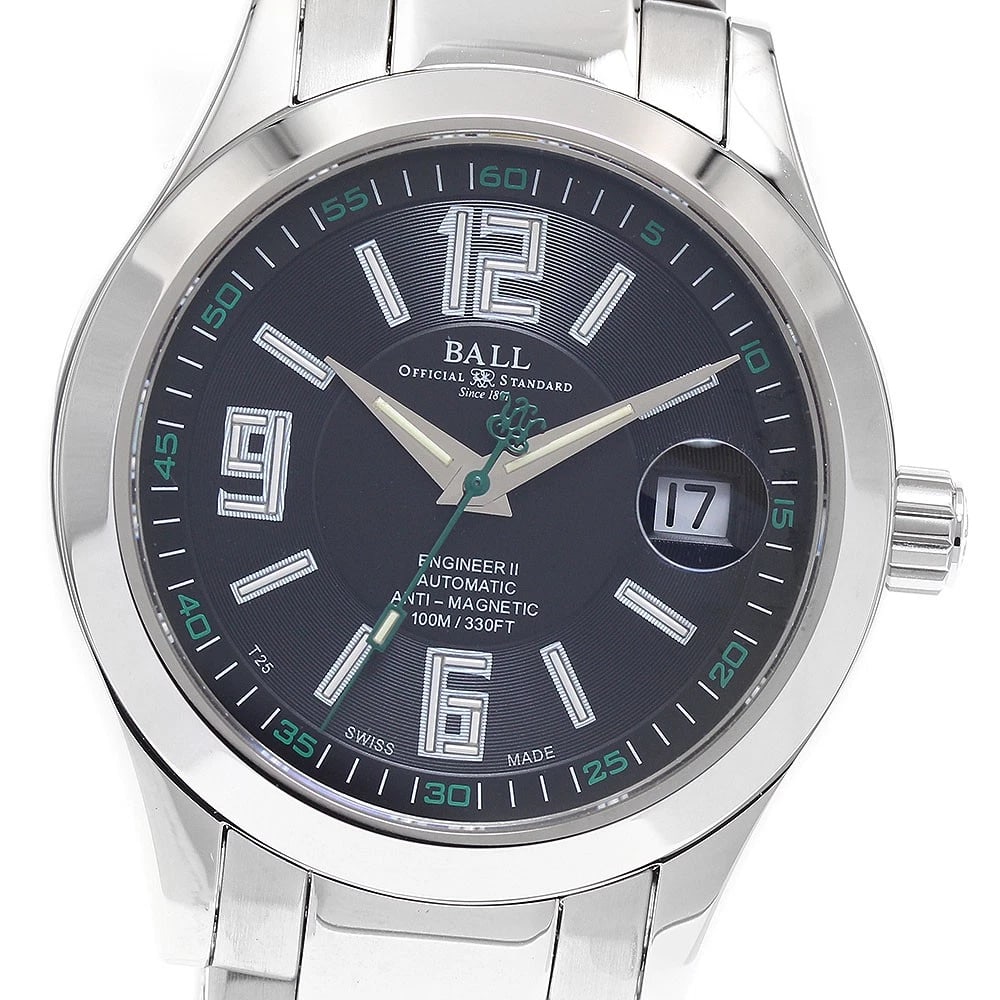 BALL WATCH ENGINEER DATE AUTOMATIC WATCH: BALL WATCH Engineer Date Automatic Watch Brand: BALL WATCH Type/Style: Wristwatch Material: Band Material Stainless Steel, Case Material Stainless Steel Color: Dial Color black Band Color Silver Case