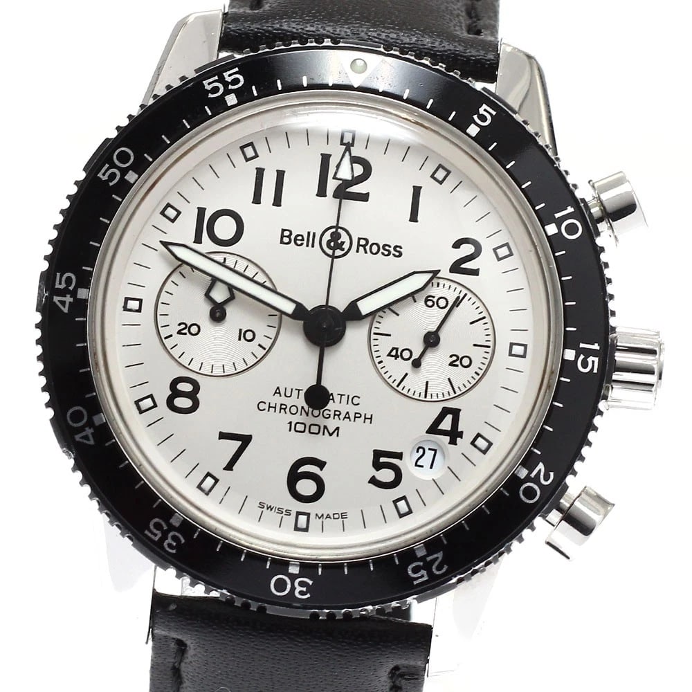 BELL?ROSS CHRONOGRAPH DATE SILVER AUTOMATIC WATCH (1 of 2)