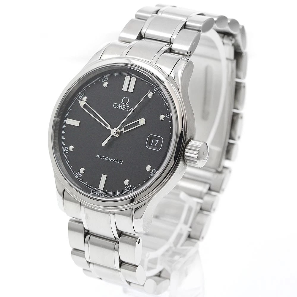 OMEGA CLASSIC DATE BLACK AUTOMATIC WATCH - 2