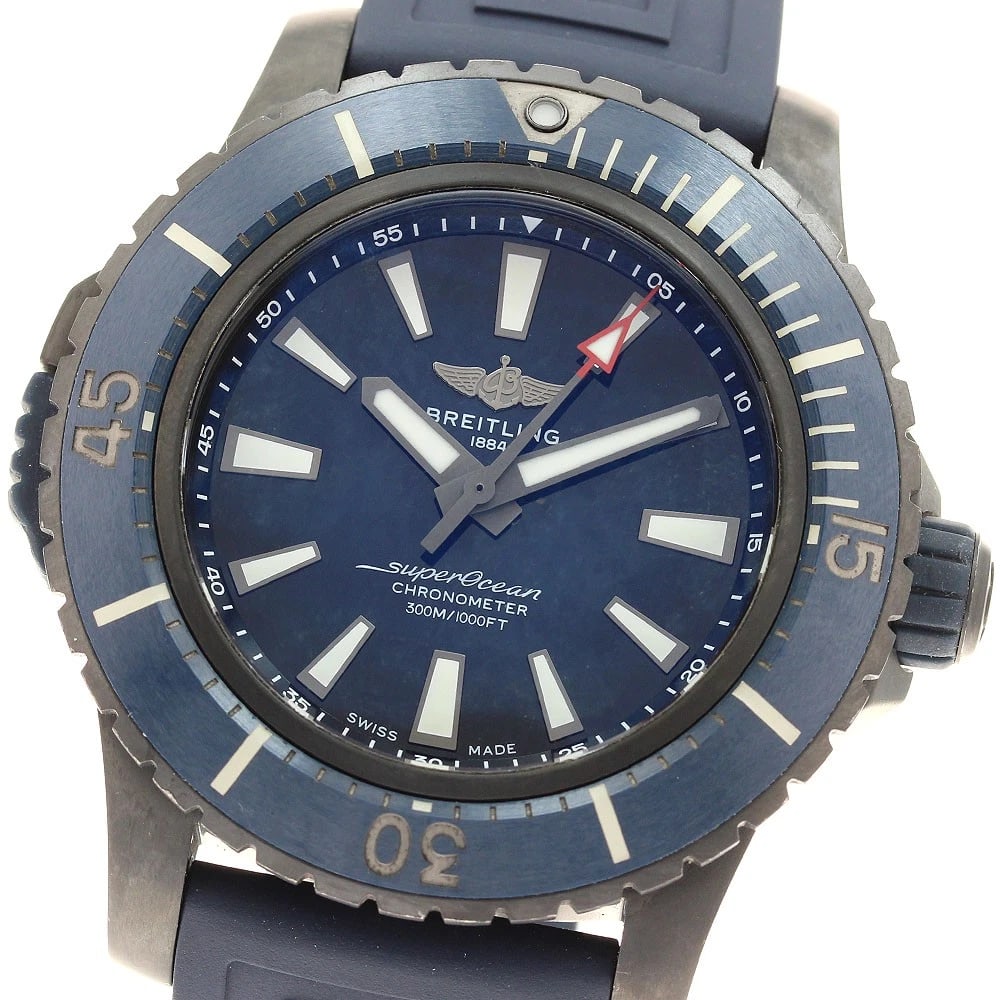 BREITLING SUPER OCEAN AUTOMATIC NAVY AUTOMATIC WATCH: BREITLING Super Ocean Automatic Navy Automatic Watch Brand: BREITLING Type/Style: Wristwatch Material: Band Material rubber, Case Material titanium Color: Dial Color Navy Band Color Navy Case Color