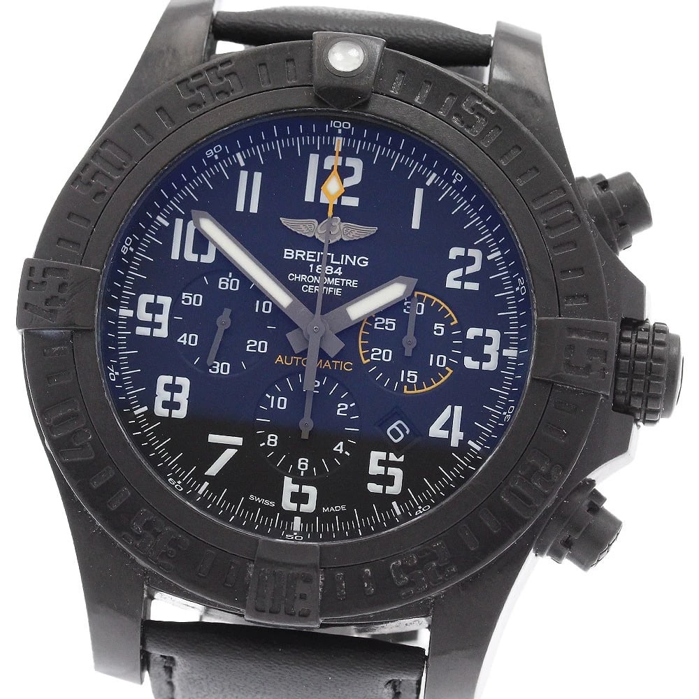 BREITLING AVENGER CHRONOGRAPH AUTOMATIC WATCH: BREITLING Avenger Chronograph Automatic Watch Brand: BREITLING Type/Style: Wristwatch Material: Band Material leather, Case Material Bright light Color: Dial Color black Band Color black Case Color