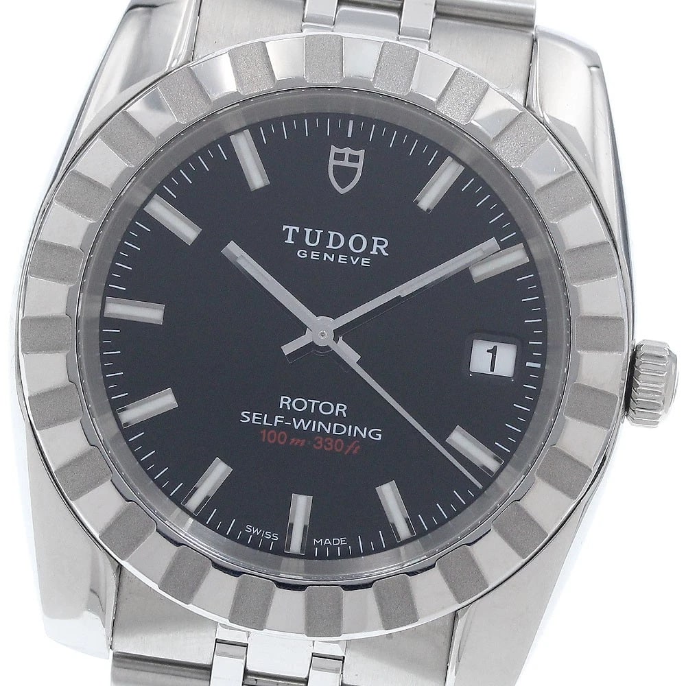 TUDOR CLASSIC DATE BLACK AUTOMATIC WATCH: TUDOR Classic Date Black Automatic Watch Brand: TUDOR Type/Style: Wristwatch Material: Band Material Stainless Steel, Case Material Stainless Steel Color: Dial Color black Band Color Silver Case