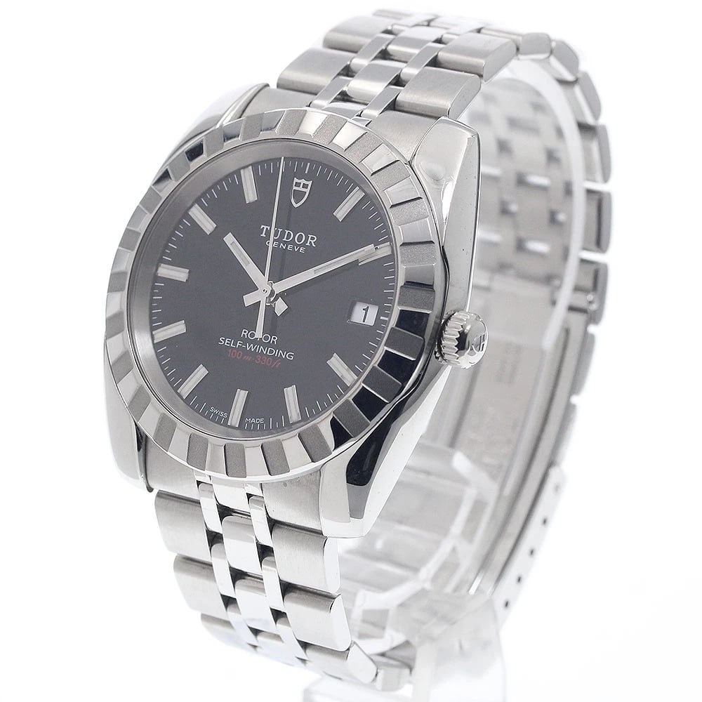 TUDOR CLASSIC DATE BLACK AUTOMATIC WATCH - 2