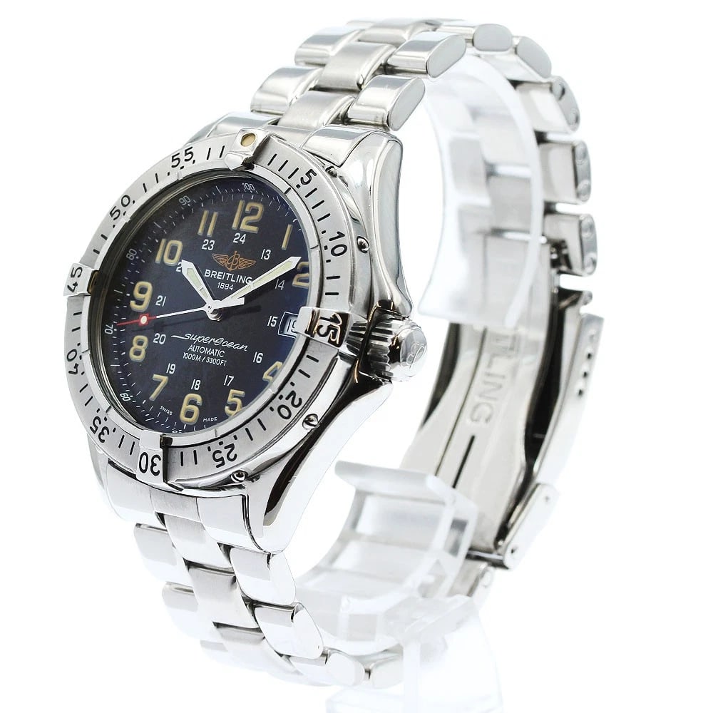 BREITLING SUPER OCEAN DATE BLACK AUTOMATIC WATCH - 2