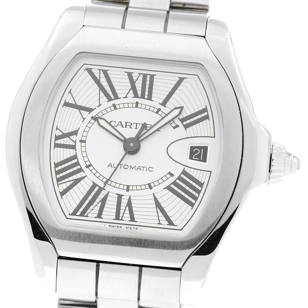 CARTIER ROADSTER DATE SILVER AUTOMATIC WATCH: CARTIER Roadster Date Silver Automatic Watch Brand: CARTIER Type/Style: Wristwatch Material: Band Material Stainless Steel, Case Material Stainless Steel Color: Dial Color Silver Band Color Silver