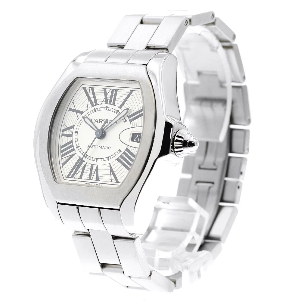 CARTIER ROADSTER DATE SILVER AUTOMATIC WATCH - 2