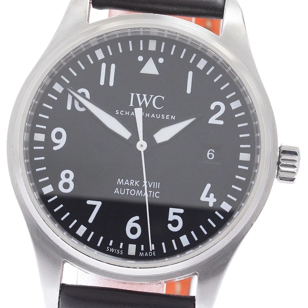 IWC SCHAFFHAUSEN PILOT WATCH DATE AUTOMATIC WATCH: IWC SCHAFFHAUSEN Pilot watch Date Automatic Watch Brand: IWC SCHAFFHAUSEN Type/Style: Wristwatch Material: Band Material leather, Case Material Stainless Steel Color: Case Color Silver Band Color