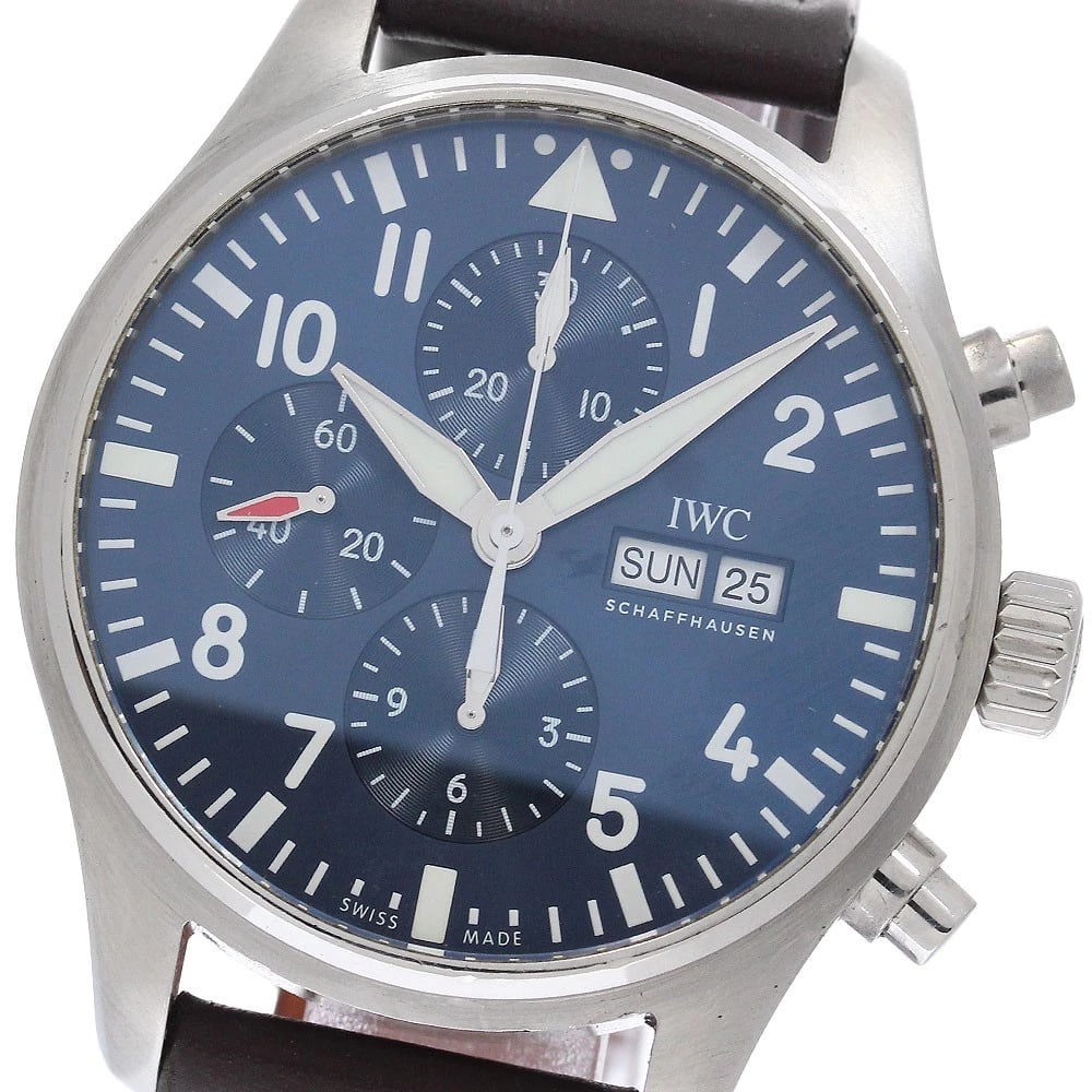 IWC SCHAFFHAUSEN PILOT'S WATCH AUTOMATIC WATCH: IWC SCHAFFHAUSEN Pilot's Watch Automatic Watch Brand: IWC SCHAFFHAUSEN Type/Style: Wristwatch Material: Band Material leather, Case Material Stainless Steel Color: Case Color Silver Band Color Brown