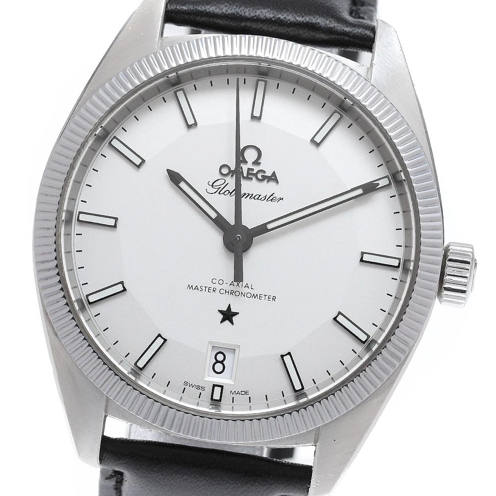 OMEGA GLOBEMASTER SILVER AUTOMATIC WATCH: OMEGA Globemaster Silver Automatic Watch Brand: OMEGA Type/Style: Wristwatch Material: Band Material leather, Case Material Stainless Steel Color: Case Color Silver Band Color black Dial Color Silver