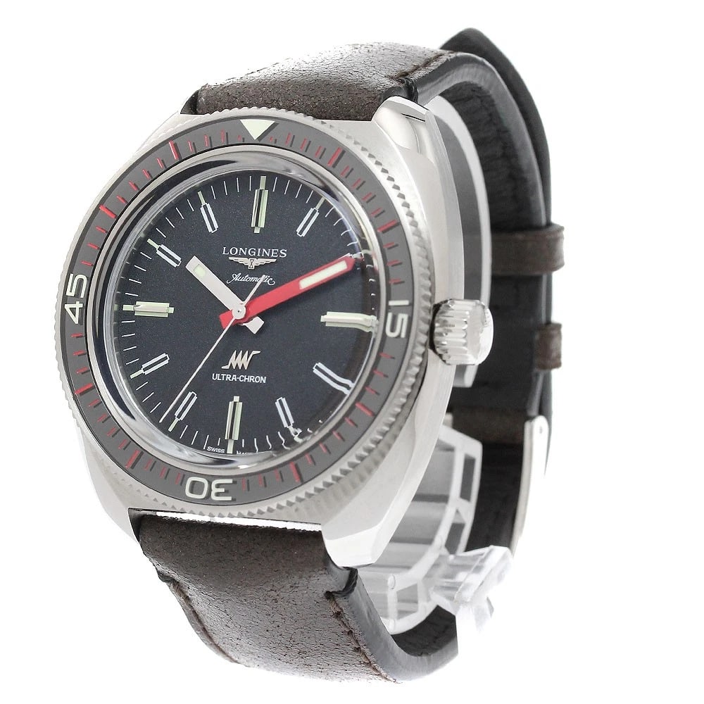 LONGINES ULTRACRON BLACK AUTOMATIC WATCH - 2