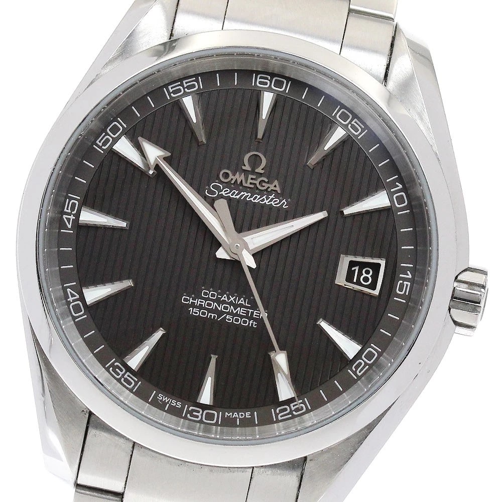 OMEGA SEAMASTER AQUA TERRA DATE GRAY AUTOMATIC WATCH: OMEGA Seamaster Aqua Terra Date gray Automatic Watch Brand: OMEGA Type/Style: Wristwatch Material: Band Material Stainless Steel, Case Material Stainless Steel Color: Case Color Silver Band Color