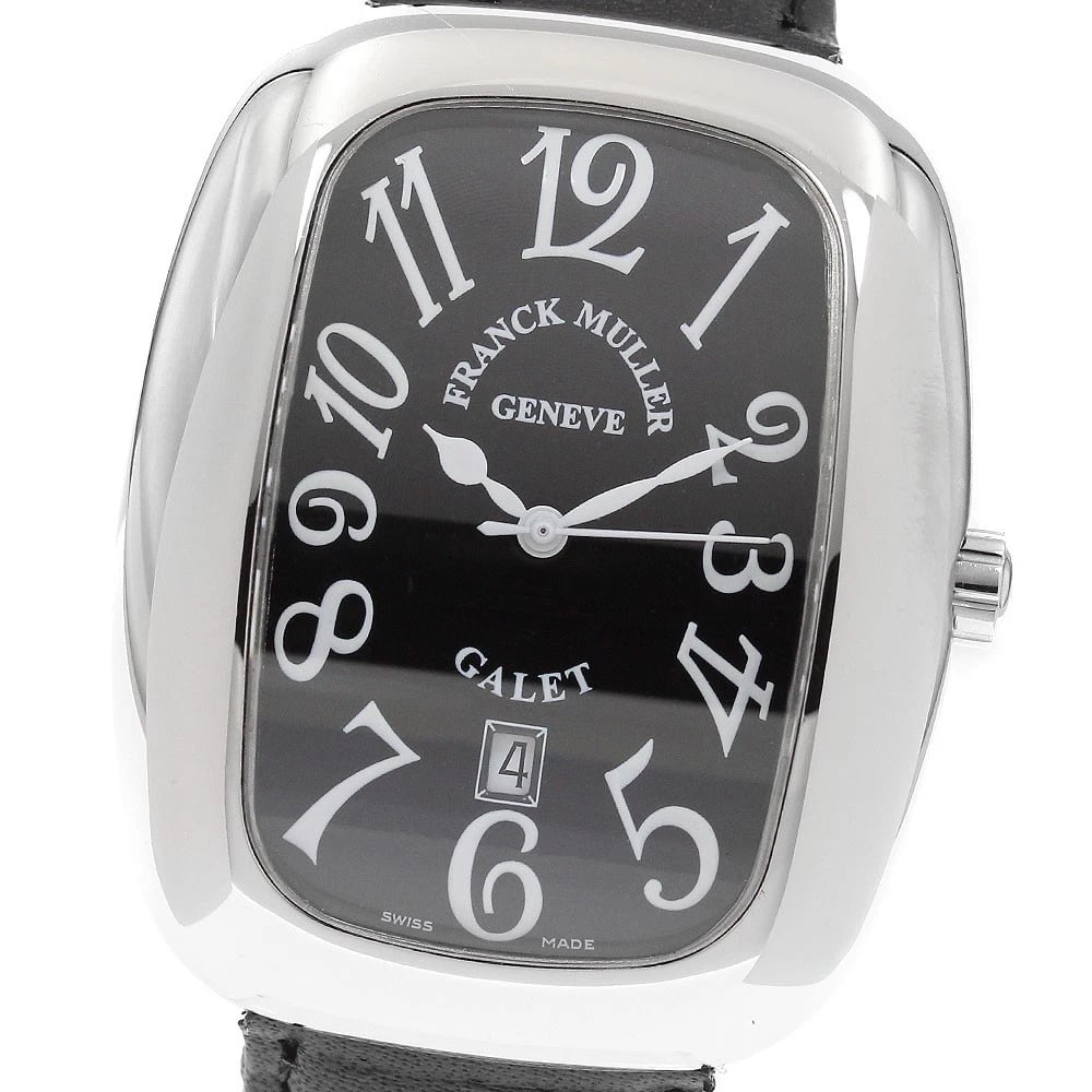 FRANCK MULLER DATE BLACK AUTOMATIC WATCH: FRANCK MULLER Date black Automatic Watch Brand: FRANCK MULLER Type/Style: Wristwatch Material: Band Material leather, Case Material Stainless Steel Color: Dial Color black Band Color black Case Color