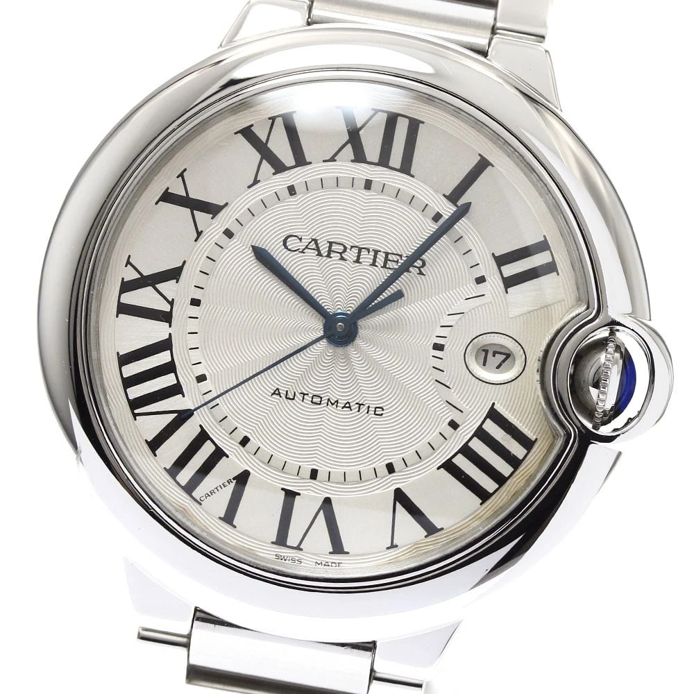 CARTIER BARON BLUE DATE SILVER AUTOMATIC WATCH: CARTIER Baron Blue Date Silver Automatic Watch Brand: CARTIER Type/Style: Wristwatch Material: Band Material Stainless Steel, Case Material Stainless Steel Color: Dial Color Silver Band Color Silver