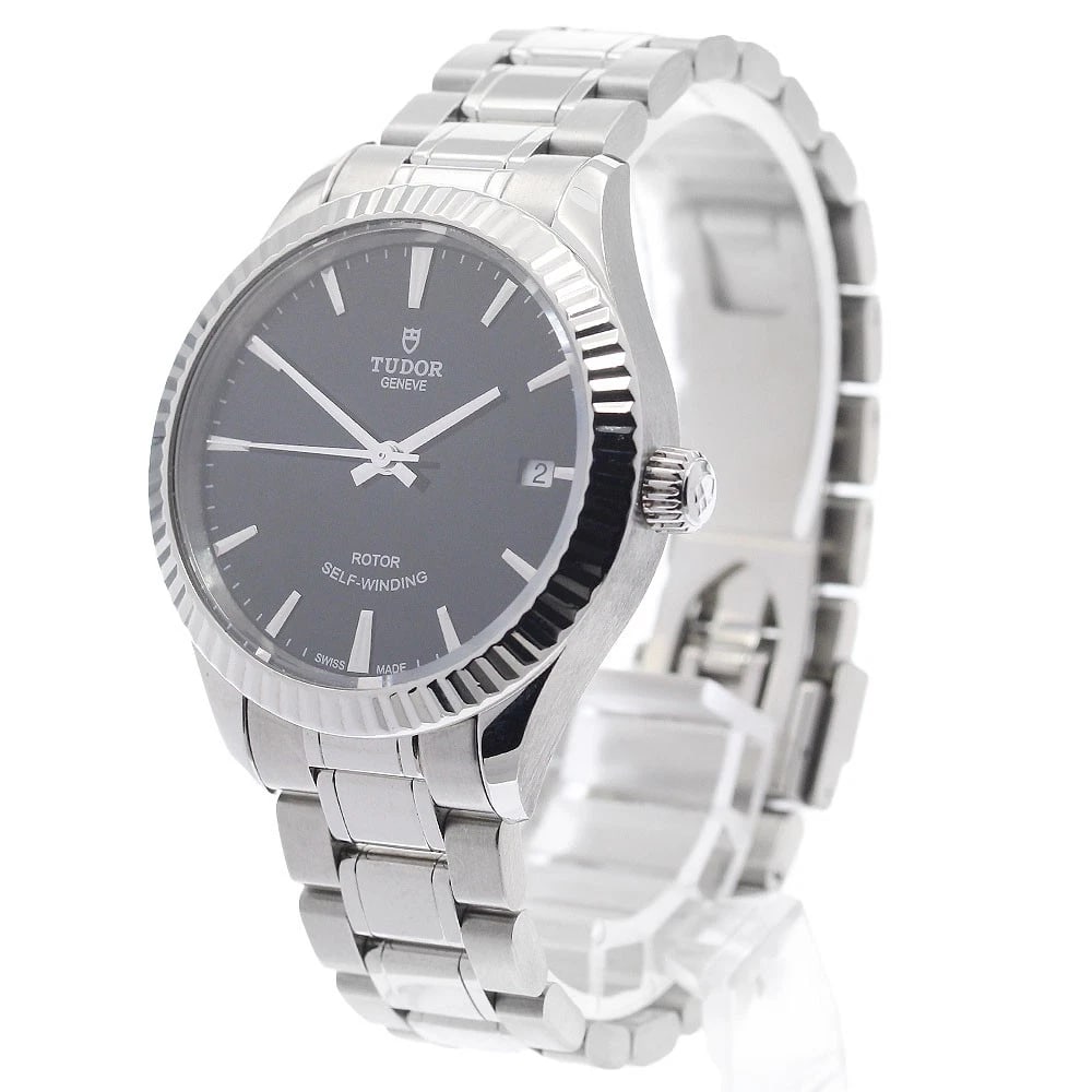 TUDOR STYLE DATE BLACK AUTOMATIC WATCH - 2