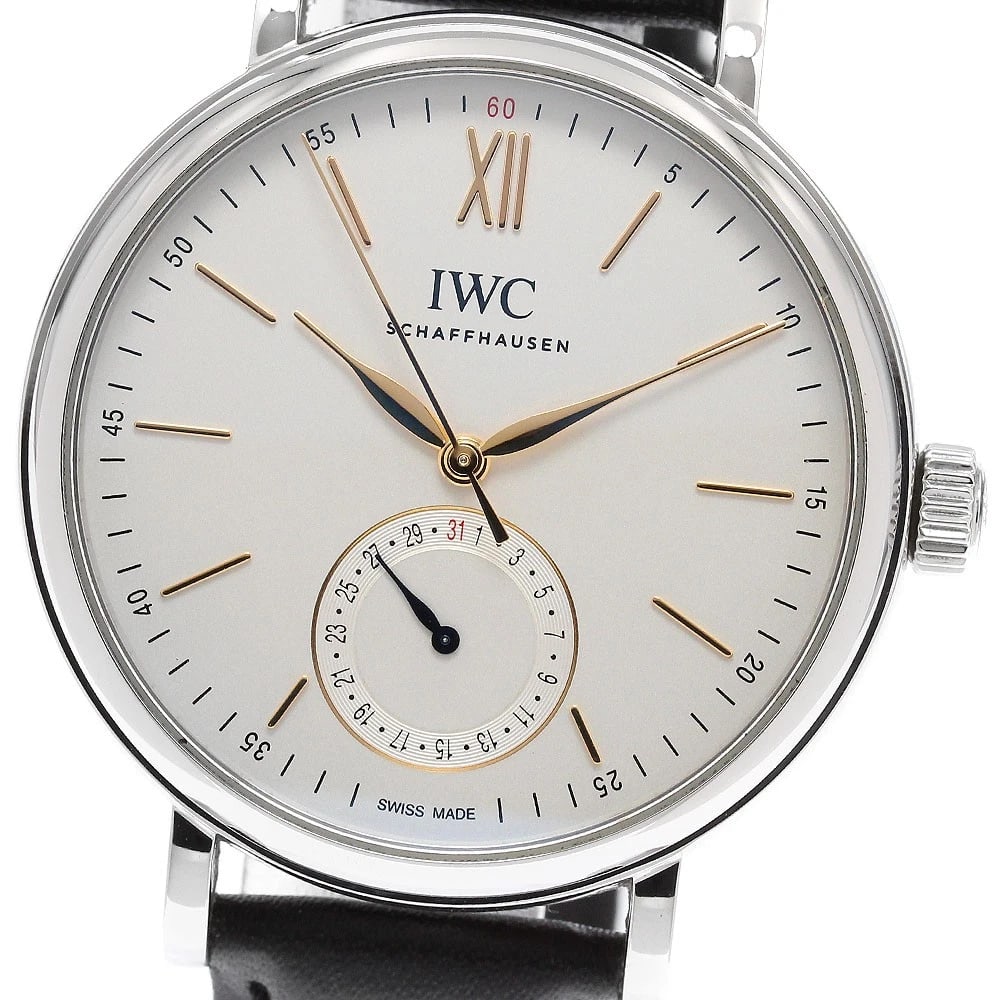 IWC SCHAFFHAUSEN DATE AUTOMATIC WATCH: IWC SCHAFFHAUSEN Date Automatic Watch Brand: IWC SCHAFFHAUSEN Type/Style: Wristwatch Material: Band Material leather, Case Material Stainless Steel Color: Dial Color Silver Case Color Silver Band