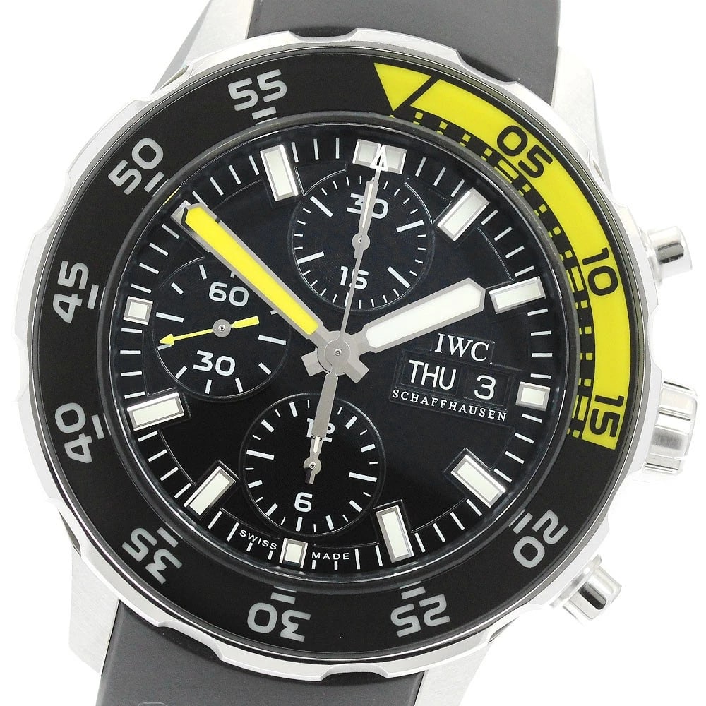 IWC SCHAFFHAUSEN AQUATIMER CHRONOGRAPH AUTOMATIC WATCH: IWC SCHAFFHAUSEN Aquatimer Chronograph Automatic Watch Brand: IWC SCHAFFHAUSEN Type/Style: Wristwatch Material: Band Material rubber, Case Material Stainless Steel Color: Case Color Silver Band Color
