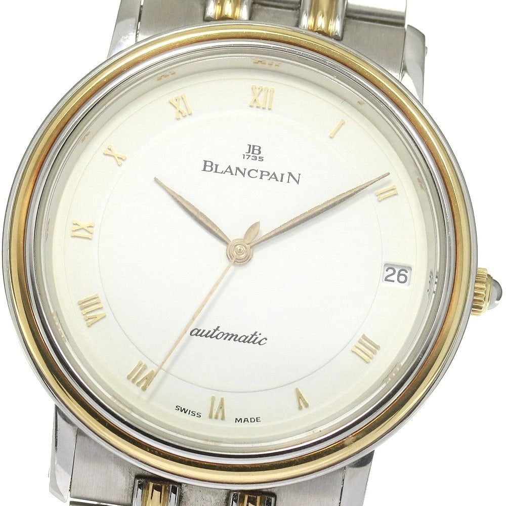 BLANCPAIN VILLERET ULTRA SLIM WHITE AUTOMATIC WATCH: Blancpain Villeret Ultra Slim White Automatic Watch Brand: Blancpain Type/Style: Wristwatch Material: Band Material Stainless Steel/YG, Case Material Stainless Steel/YG Color: Dial Color white Band