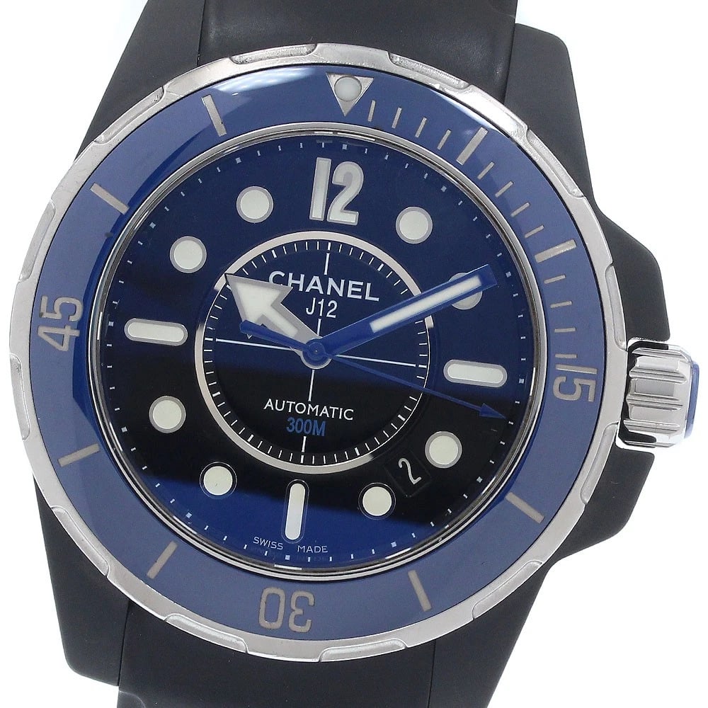 CHANEL J12 MARINE DATE BLACK AUTOMATIC WATCH: CHANEL J12 Marine Date black Automatic Watch Brand: CHANEL Type/Style: Wristwatch Material: Band Material rubber, Case Material Ceramic / Stainless Steel Color: Dial Color black Band Color black Case