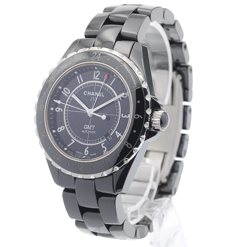CHANEL J12 BLACK CERAMIC AUTOMATIC WATCH - 2